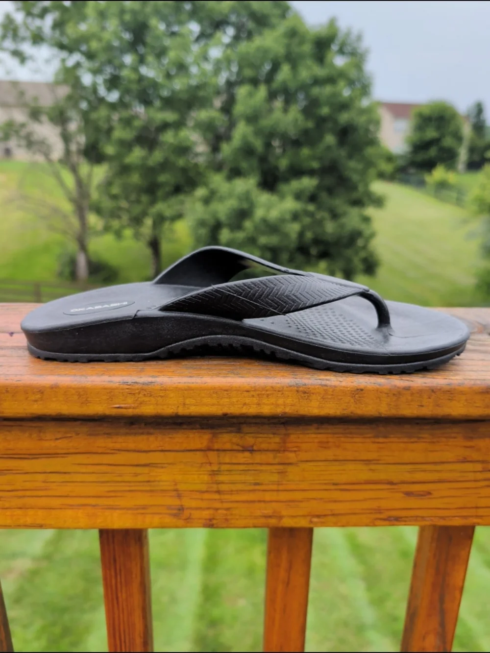 Okabashi Surf Flip Flop Sandals Black Sz Large (Mens' 7.5-8.5, Womens' 9.5-10.5)